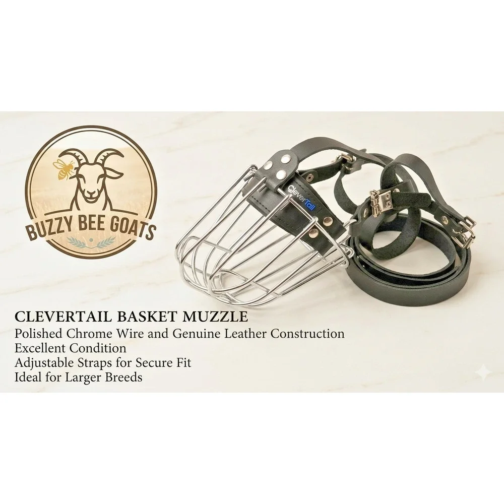 CLEVERTAIL METAL DOG MUZZLE HEAVY DUTY WIRE LEATHER STRAPS NEW NO BOX